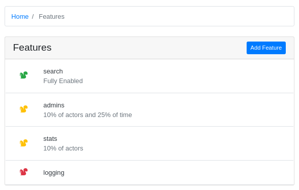 Viewing list of flipper features in self-hosted UI